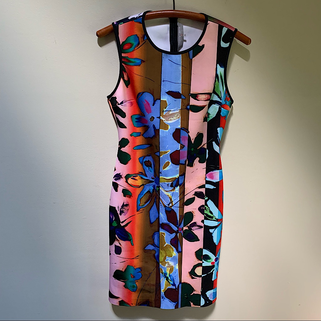 Clover Canyon Riviera Sunrise Floral Scuba Sheath Dress